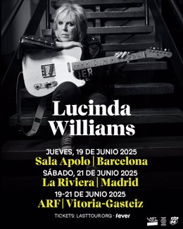 Cartell dels concerts de Lucinda Williams a Espanya el 2025