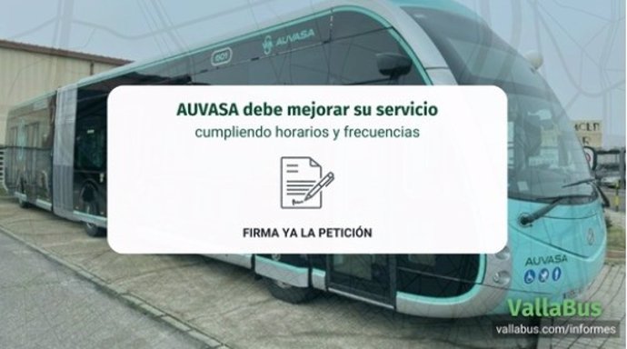 Petición en la plataforma ciudadana Avaaz sobre Auvasa