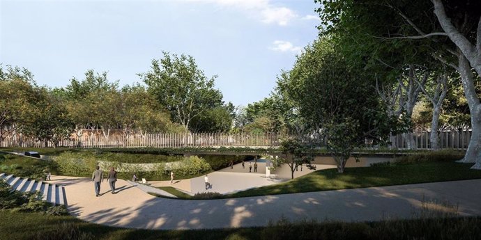 Render del futuro 'paseo de la biodiversidad' que atravesará el Zoo de Barcelona y el Parc de la Ciutadella.