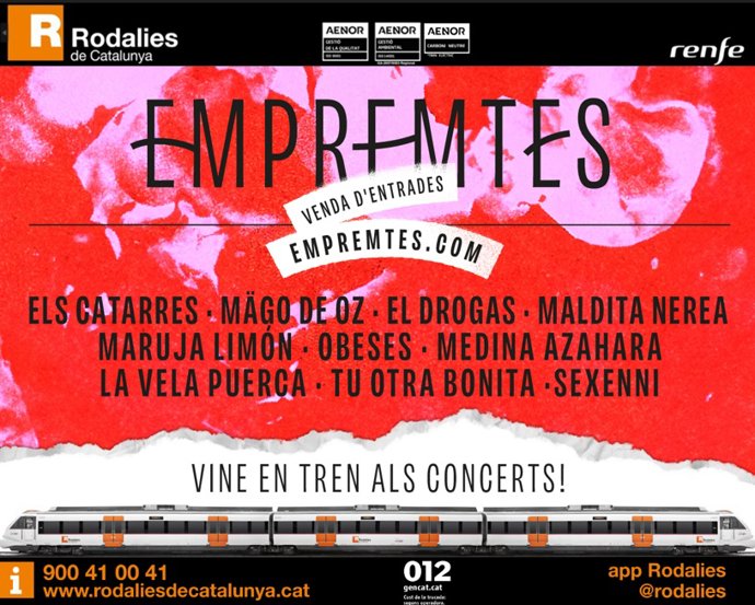Renfe colaborará con la difusión del festival Empremtes de Barcelona