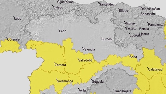 Avisos para este jueves en Castilla y León