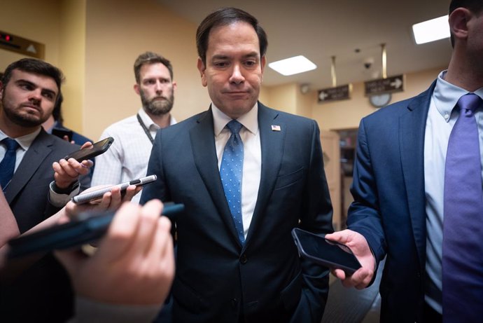 Archivo - June 18, 2024, Washington, District Of Columbia, United States: Sen. MARCO RUBIO (R-FL) answers reporters' questions about the possibility that former President Donald Trump may choose him as his Vice Presidential pick, June 18, 2024