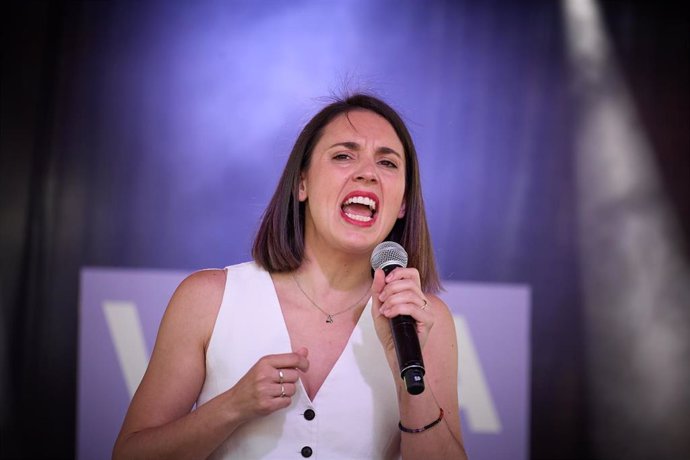 Archivo - La candidata de Podemos a las elecciones europeas, Irene Montero, interviene durante la fiesta de la Primavera de Podemos, en el Auditorio Trece Rosas, a 25 de mayo de 2024, en Madrid (España). 