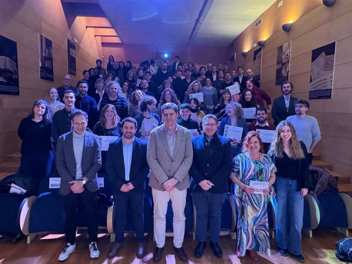 El conseller de Cultura, Jaume Bauzà, en el acto de entrega de las ayudas.