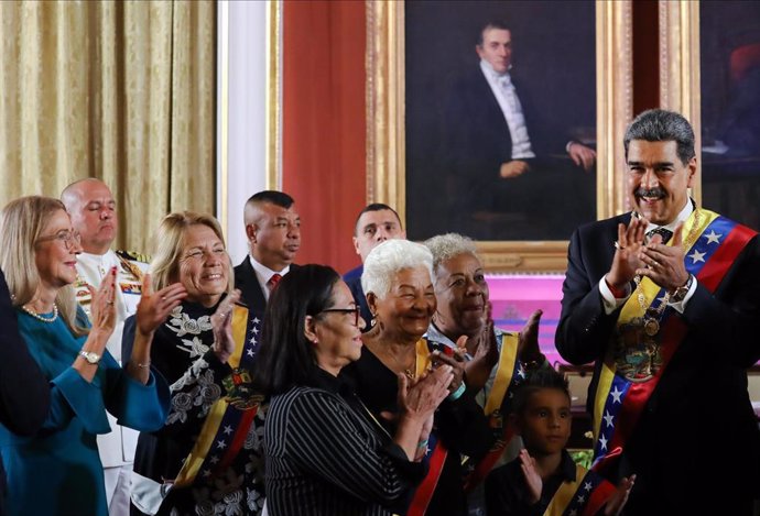 El presidente venezolano, Nicolas Maduro, durante su investidura el 10 de enero