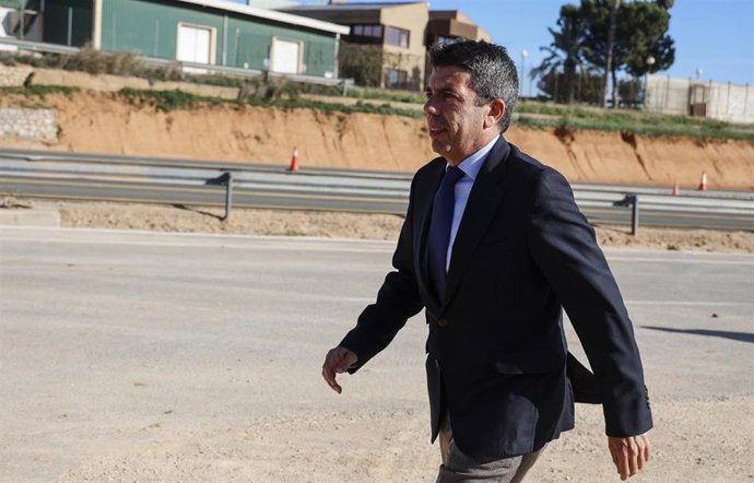 El 'president' de la Generalitat, Carlos Mazón, durante su visita a obras de recuperación tras la dana