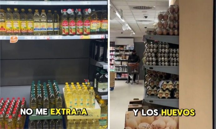 Un estadounidense visita un supermercado español y alucina con precios y calidad: "La sección de aceite de oliva enorme"