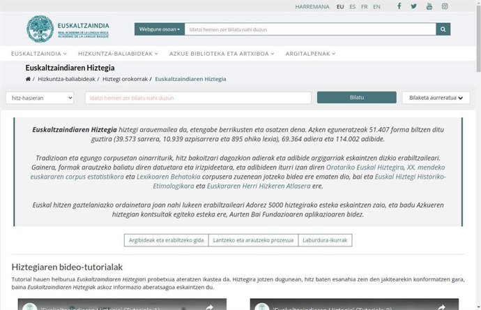 'Euskaltzaindiaren Hiztegia'