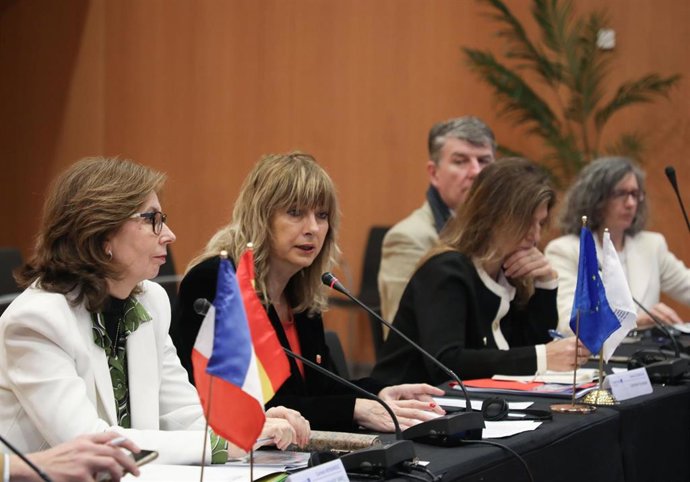 Ana Ollo durante su intervención en el Comité de Seguimiento del Programa Interreg POCTEFA.