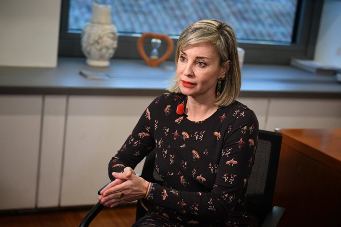 La portavoz de Sumar en el Congreso, Verónica Martínez Barbero, durante una entrevista para Europa Press, a 20 de diciembre de 2024, en Madrid (España).