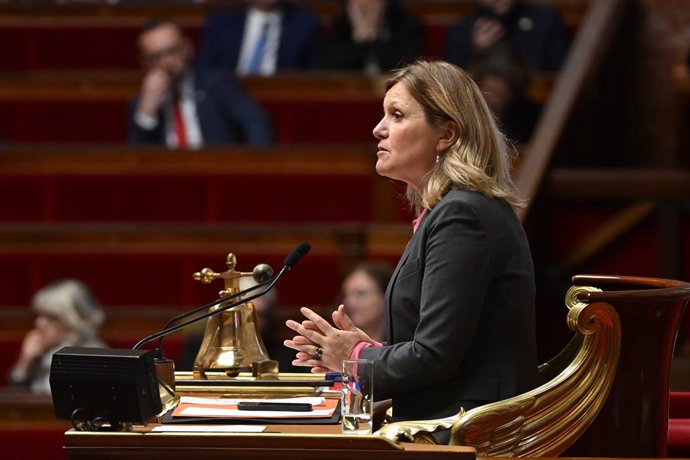 December 17, 2024, Pontoise, Paris, France: Yael Braun Pivet - Francois Bayrou questions au Premier ministre a l Assemblee nationale.