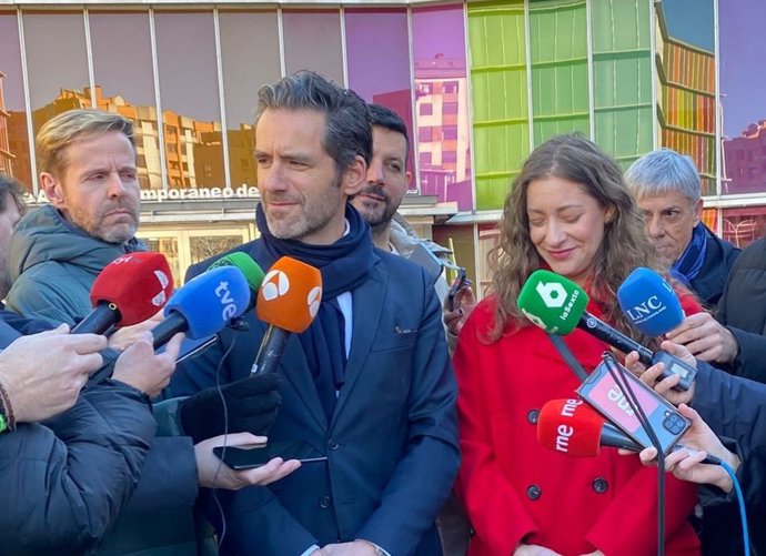 El portavoz nacional del PP, Borja Sémper, este jueves en su visita a León