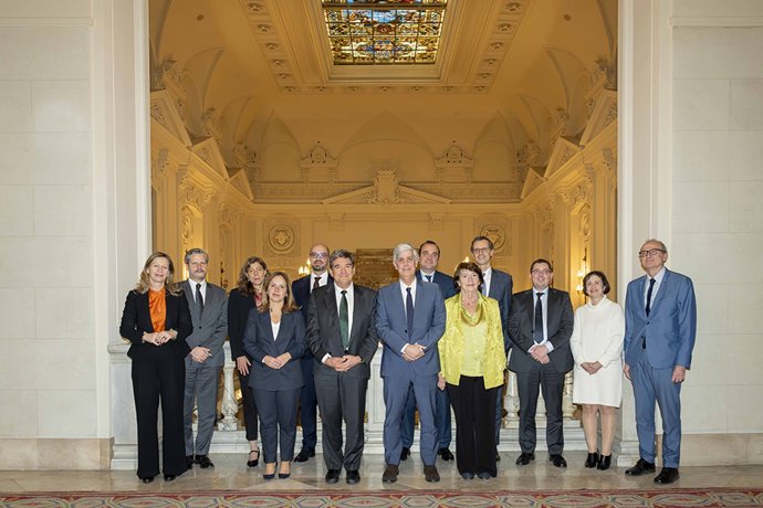Los equipos del Banco de España y el Banco de Portugal en una reunión bilateral que han mantenido en Madrid. A 16/01/2025.