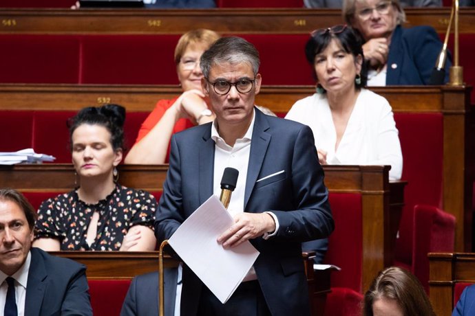 Archivo - July 18, 2023, Paris, France, France: Session of Questions to the government at the French National Assembly - French deputy and general secretary of the french socialist party Olivier Faure