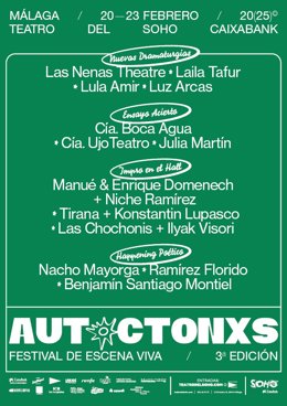 Cartel anunciador de Autóctonxs.