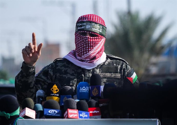 Archivo - El portavoz del brazo armado del Movimiento de Resistencia Islámica (Hamás), Abú Obeida