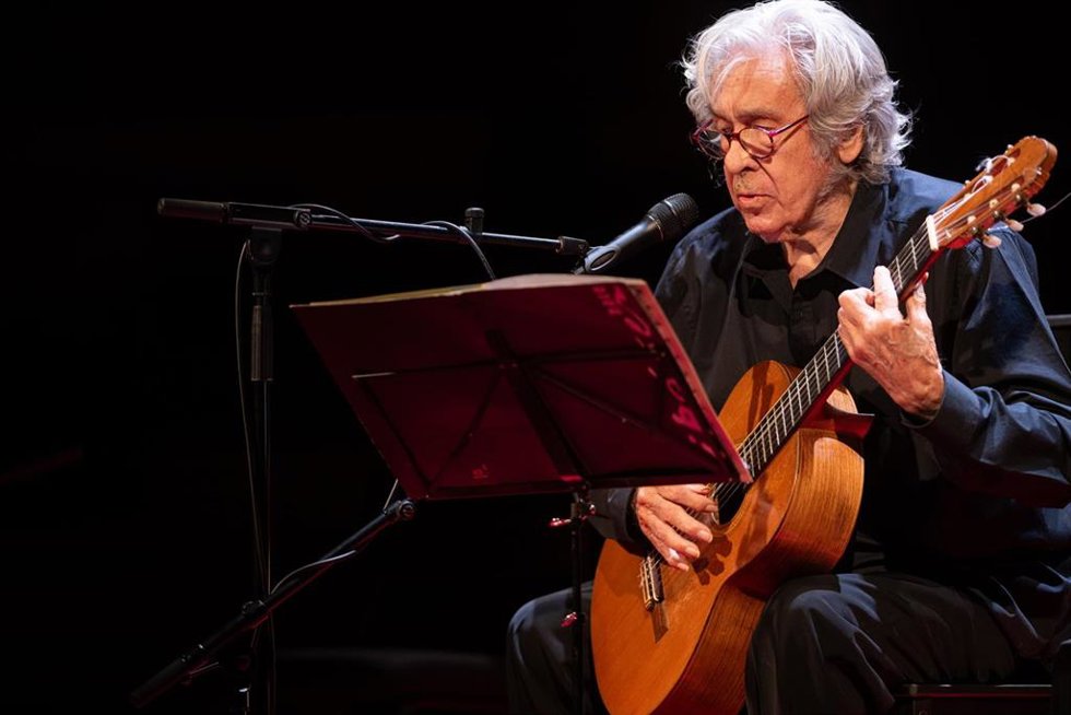 El cantautor Paco Ibáñez en un concierto en el Palau de la Música de Barcelona