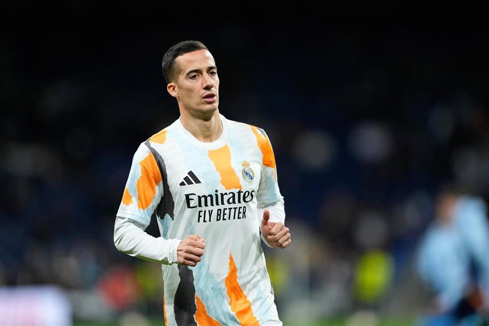 Lucas Vazquez of Real Madrid warms up during the Spanish Cup, Copa del Rey, round of 16 football match played between Real Madrid and RC Celta de Vigo at Santiago Bernabeu stadium on January 16, 2025, in Madrid, Spain.