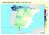 Las lluvias acumuladas desde octubre se cifran en 230 l/m2, alrededor de un 10% menos de lo normal