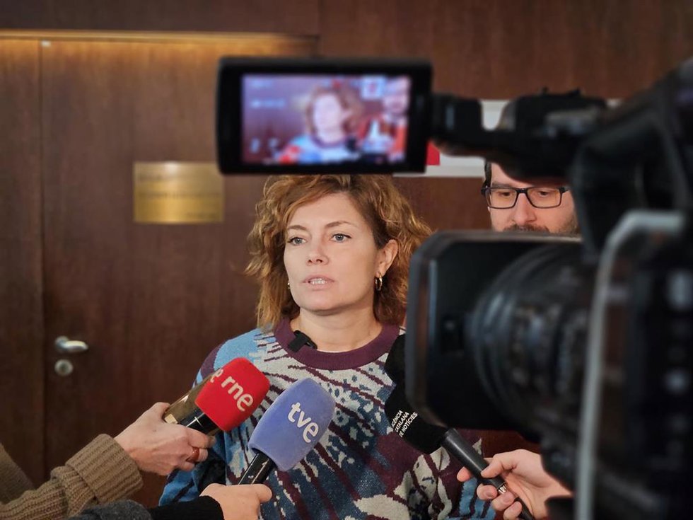 La presidenta de ERC en el Ayuntamiento de Barcelona, Elisenda Alamany, en una declaración a los medios