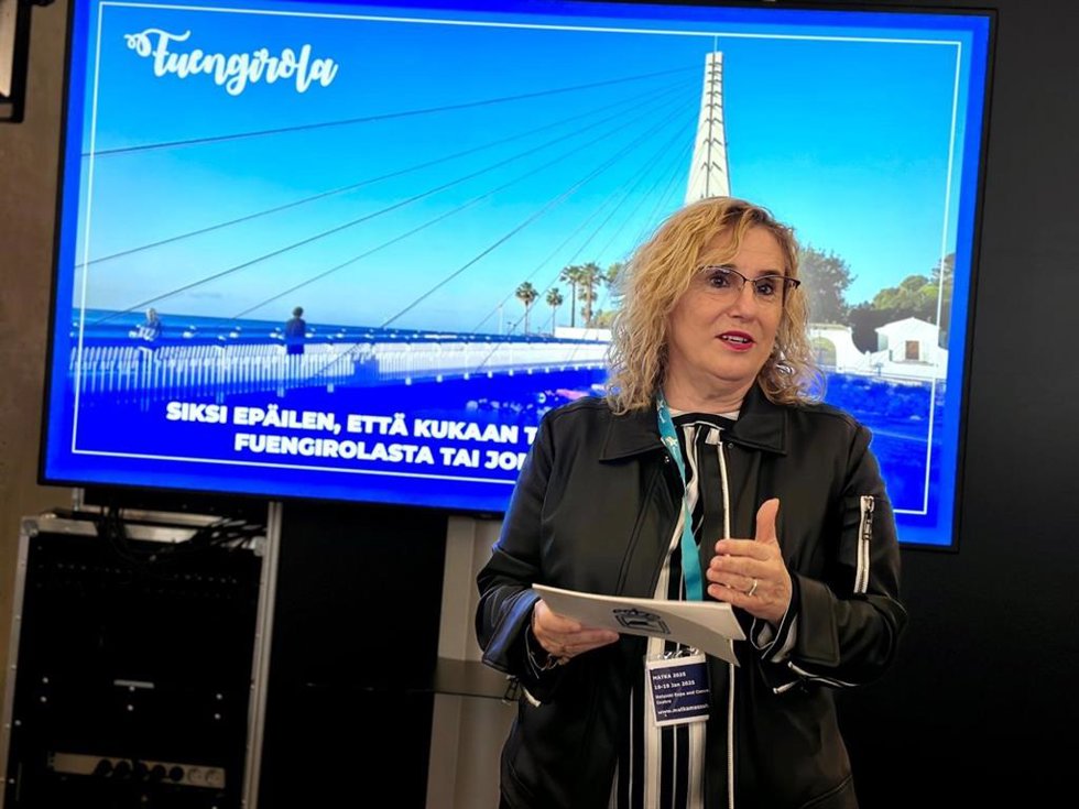 Ana Mula interviene en Helskinki durante la celebración de la feria turística Matka, donde ha tenido lugar la celebración del Día de Fuengirola, toda vez que la localidad costasoleña es una de las preferidas por los finlandeses para visitar y residir.