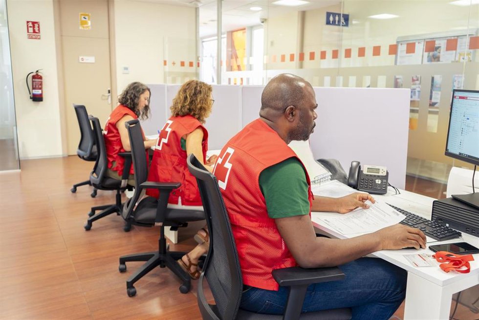 Voluntarios de Cruz Roja.