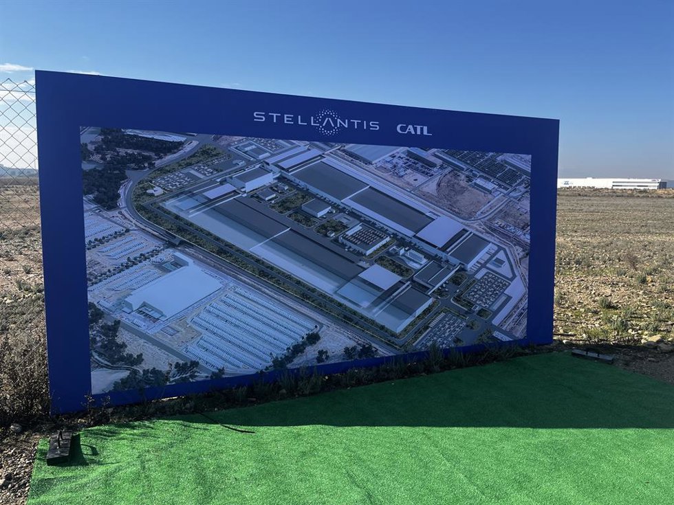 Infografía del proyecto de la gigafactoría de Stellantis y CATL en Figueruelas, Zaragoza.