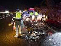 Dos menores heridos graves en el accidente de tráfico ocurrido este viernes en la A-23, en Almudévar