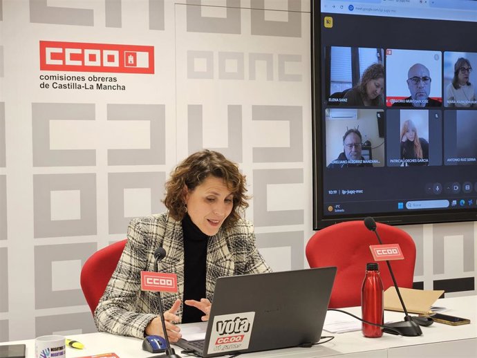 Encarna Sánchez durante el plenario de formación de CCOO.