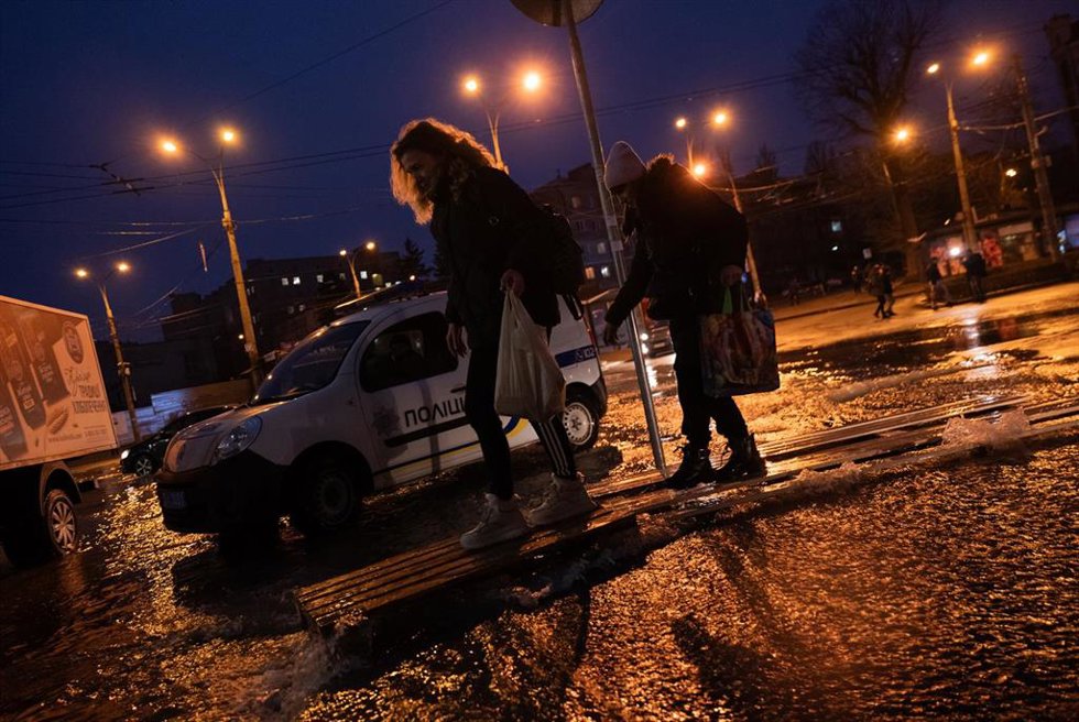 Imagen de archivo de ataque nocturno de Rusia en Kiev 