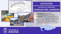El Principado licita obras de mejora del parque de maquinaria de Cangas del Narcea por 175.400 euros