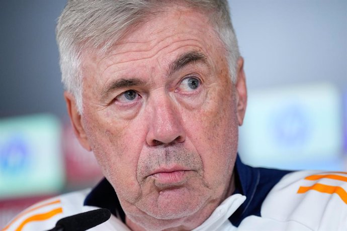 Archivo - Carlo Ancelotti attends his press conference during the training day of Real Madrid ahead the Spanish League, LaLiga EA Sports, football match against CA Osasuna at Ciudad Deportiva Real Madrid on November 08, 2024, in Valdebebas, Madrid, Spain.