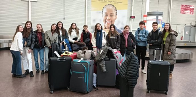 Estudiantes aragoneses que viajaron el pasado 13 de enero a Francia.