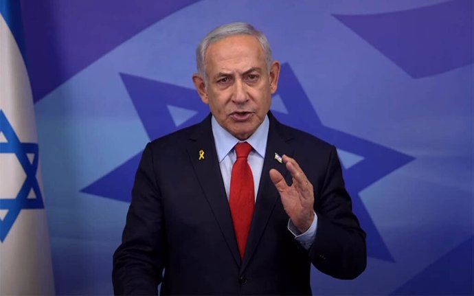 Archivo - BEIJING, Nov. 27, 2024  -- The screenshot from a video shows Israeli Prime Minister Benjamin Netanyahu making a statement, on Nov. 26, 2024. Israel's Channel 12 TV News reported Tuesday night that the Israel-Lebanon ceasefire deal has been appro