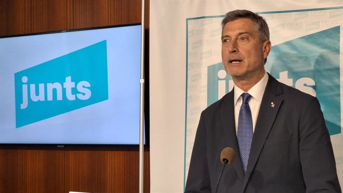 Archivo - El presidente de Junts en el Ayuntamiento de Barcelona Jordi Martí en rueda de prensa