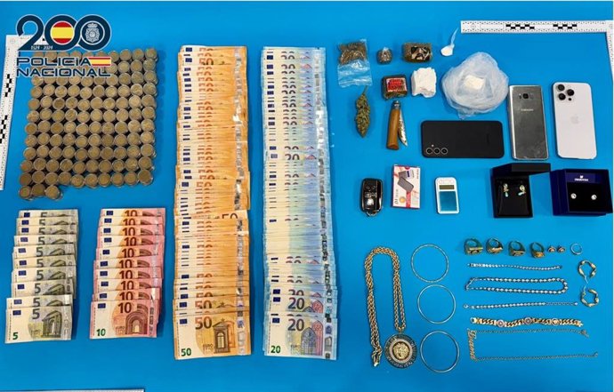 Material incautado en el operativo policial