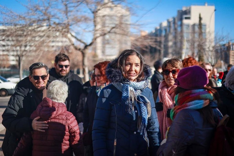 La portavoz socialista en el Ayuntamiento de Madrid, Reyes Maroto, durante la marcha contra la incineradora de Valdemingómez.