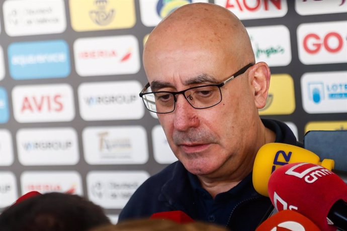 Jordi Ribero, coach of the Spanish national handball team, attends the media during the presentation of the players of the Spanish national handball team that will play in the men's handball World Championship on January 13, 2025, in Madrid, Spain.