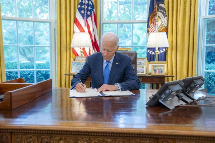 Archivo - El presidente de Estados Unidos, Joe Biden, en el Despacho Oval de la Casa Blanca (archivo)