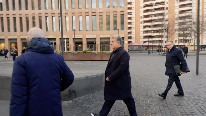 El president del FC Barcelona, Joan Laporta, a la Ciutat de la Justícia