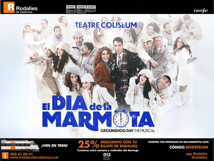 Renfe ofrece a sus usuarios un descuento del 25% en el musical 'El Dia de la Marmota'
