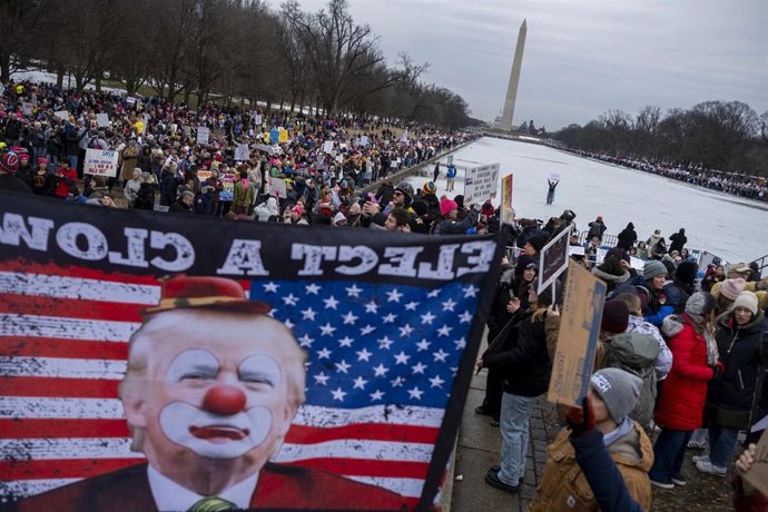 Concentración en Washington contra el presidente electo de Estados Unidos, Donald Trump
