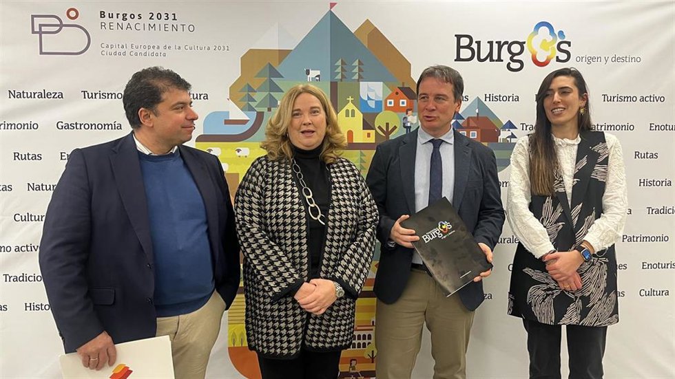 El Presidente De Sodebur, Carlos Gallo; La Alcaldesa De Burgos, Cristina Ayala; El Presidente De La Diputación, Borja Suárez; Y La Presidenta De Poroburgos, Andrea Ballesteros.