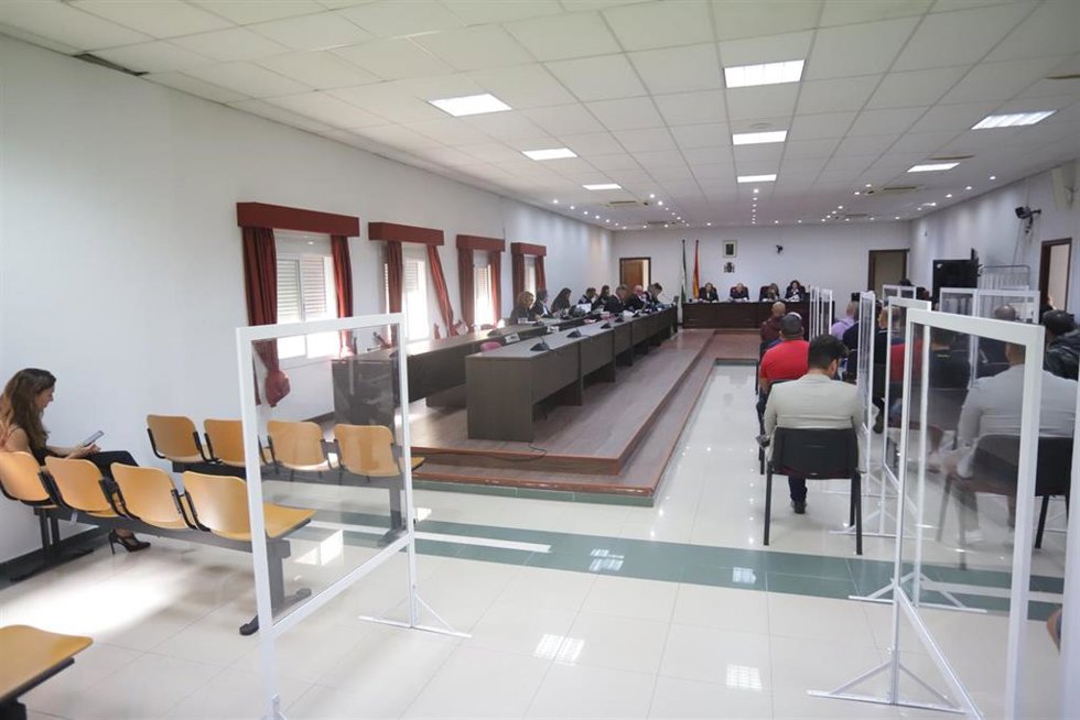 Archivo - Detalle de la sala de la Audiencia Provincial de Cádiz durante el juicio de Los Castañas en 2022.