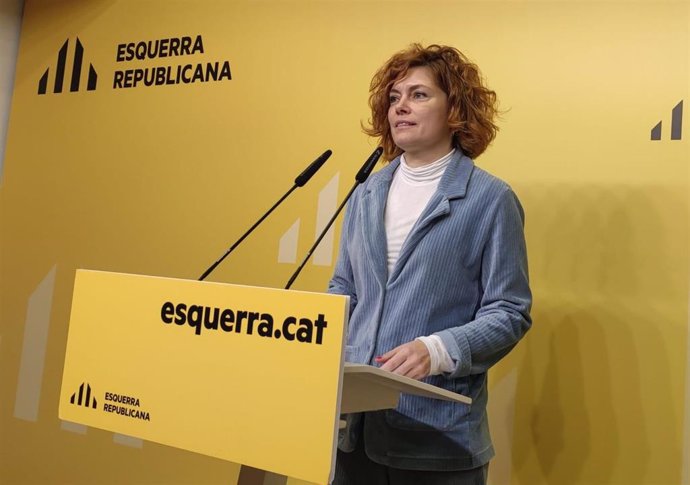 La secretaria general y portavoz de ERC, Elisenda Alamany, en rueda de prensa