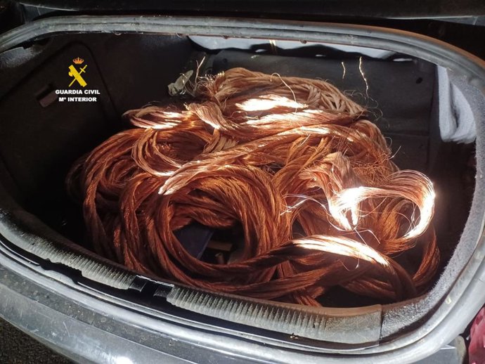 Cableado de cobre incautado