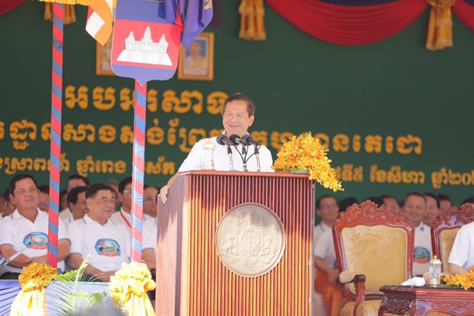 Archivo - Imagen de archivo del primer ministro de Camboya, Hun Manet. 