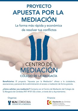Cartel del proyecto 'Apuesta por la mediación'.