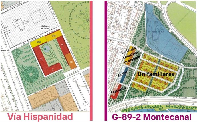 Las dos operaciones urbanísticas, en Vía Hispanidad y Montecanal, que supondrán ingresar 67 millones a las arcas municipales