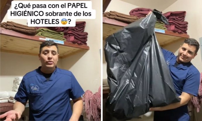 Empleado de hotel revela qué hacen con el papel higiénico sobrante de las habitaciones: "Esto es lo que salió hoy"